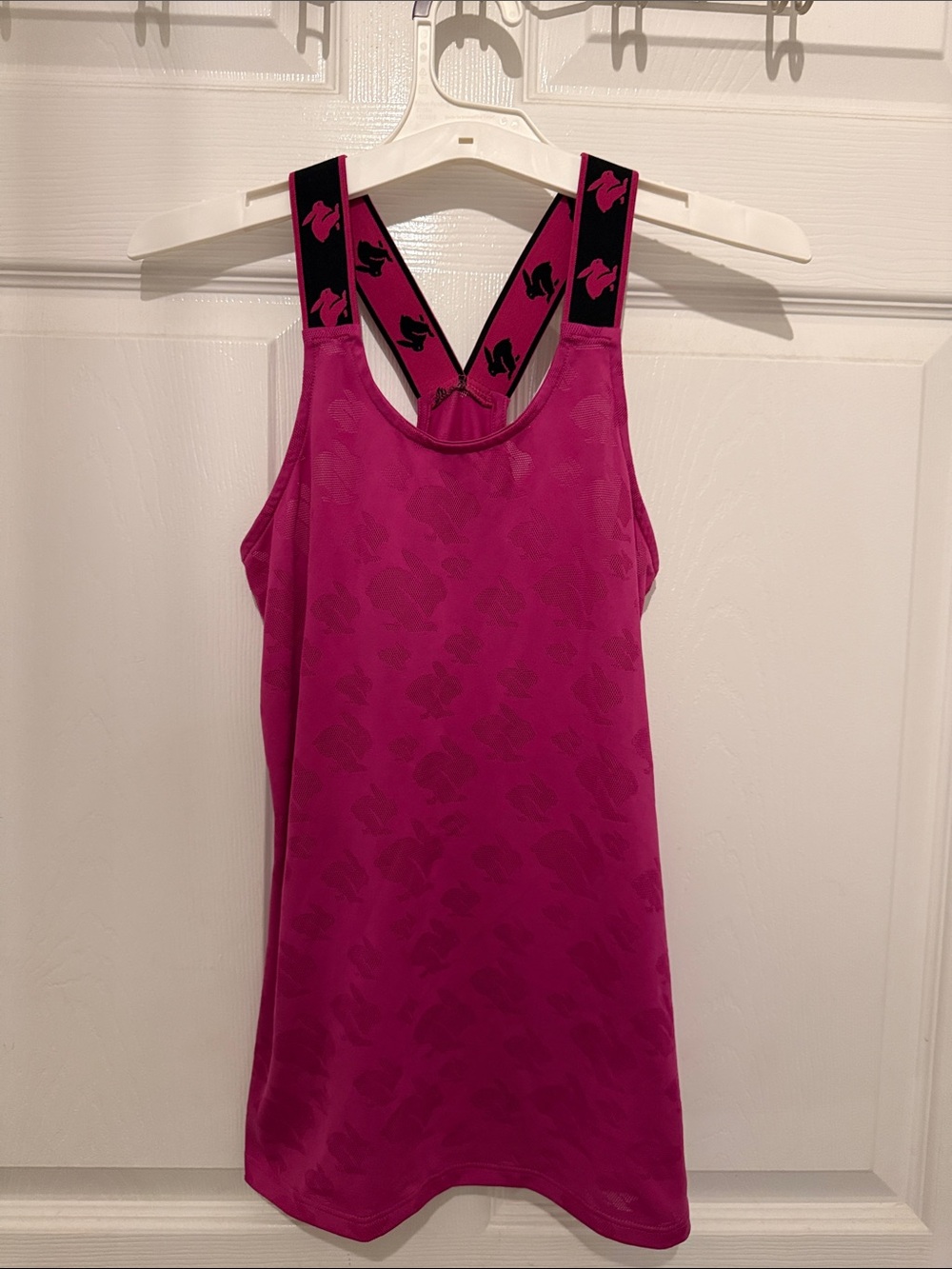 Rabbit Racerback Fuchsia Tank Top with Contrast Printed Straps